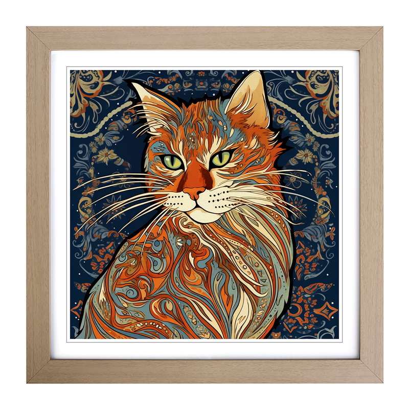 Single Picture Frame Print on Wood, Oak Framed