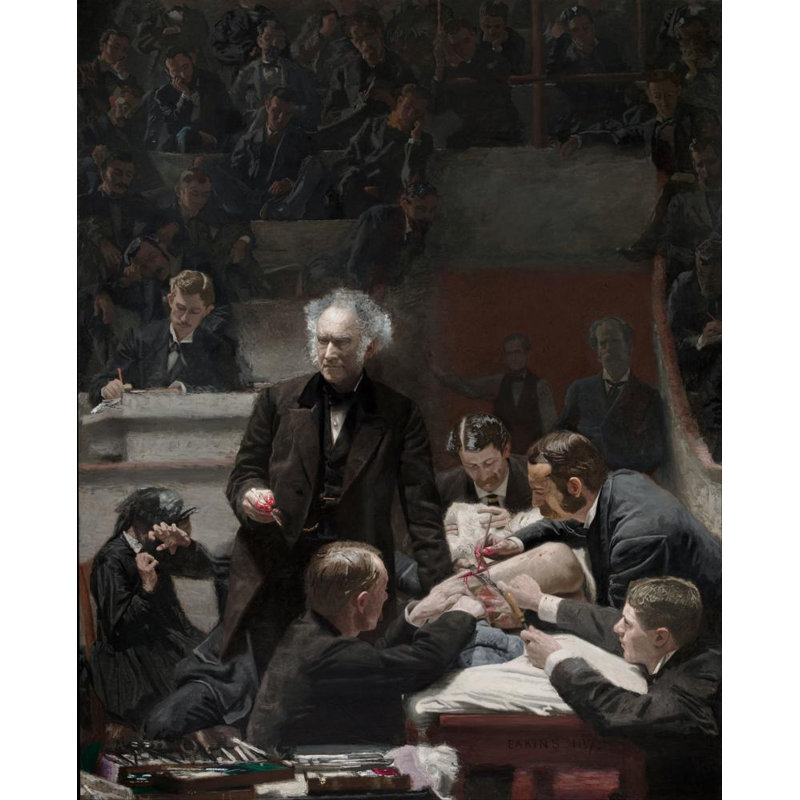 «Portrait of Dr. Samuel D. Gross» par Thomas Eakins - Art mural sur toile tendue avec châssis, H 18 po x l 14 po