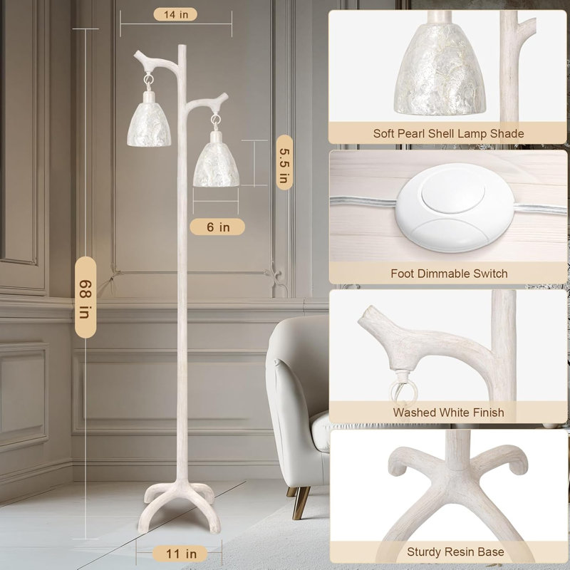 White Rural Style Floor Lamp