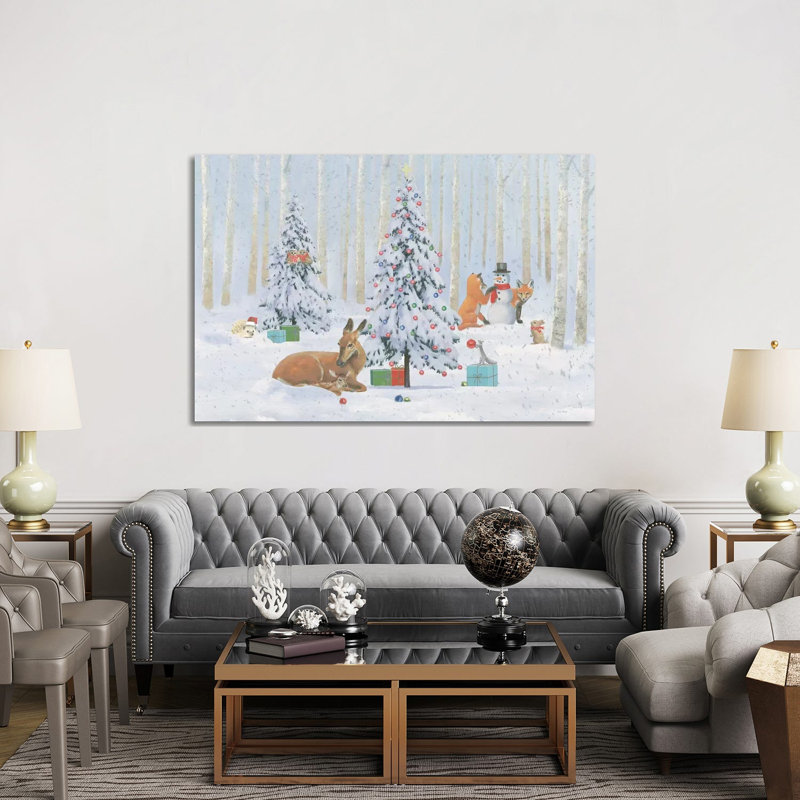 «Christmas Critter Bright I» par Emily Adams - impression sur toile tendue, H 40 po x l 60 po x 1,5 po