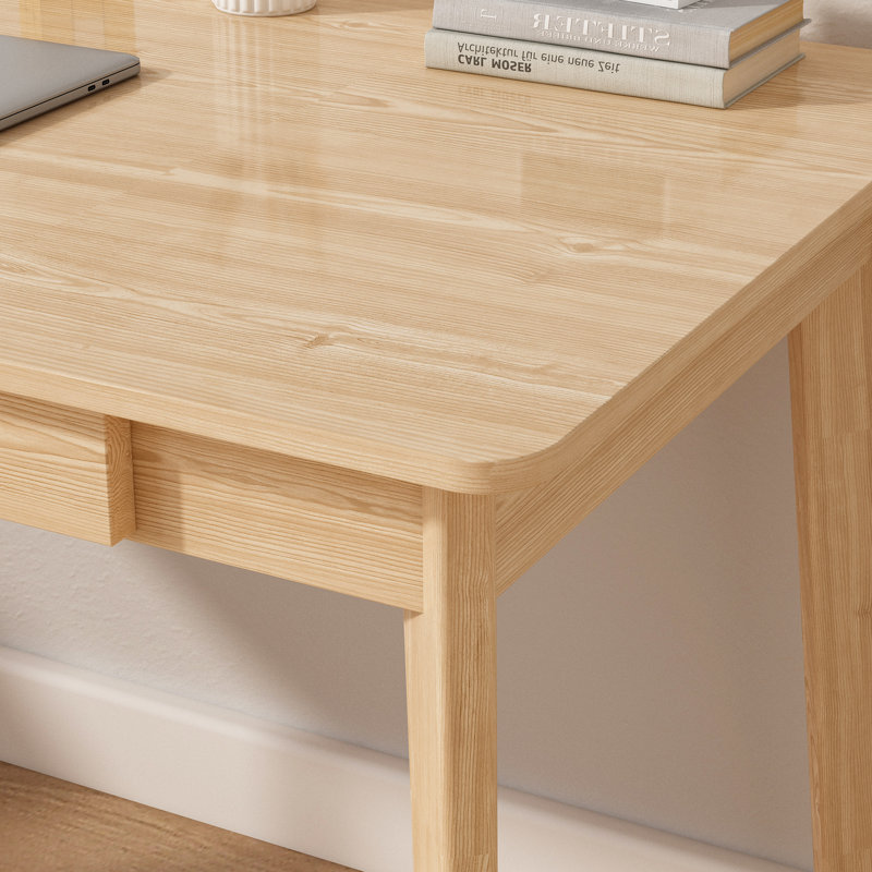 Bureau en bois Latwon, Bois loupé / bois loupé, H 29,5 po x l 47,2 po x P 21,7 po