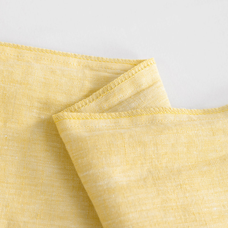 NTBAY Pillowcases 2-Pack 100% Linen  Wrinkle Fade Stain Resistant Envelope Closure 20x26 Inches, Queen Pillowcases, Yellow