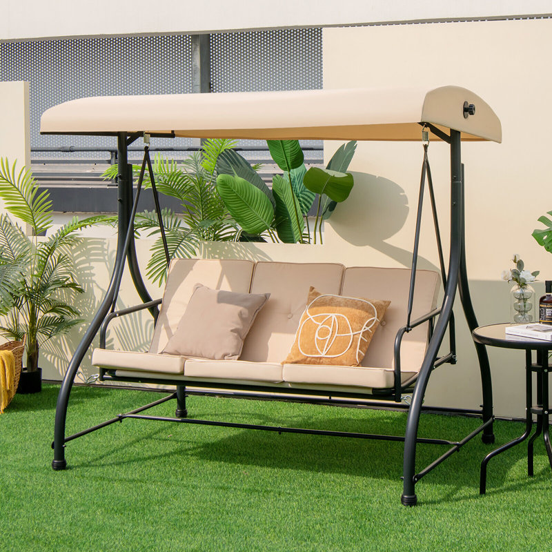 Balancelle avec auvent Ruebin, Beige
