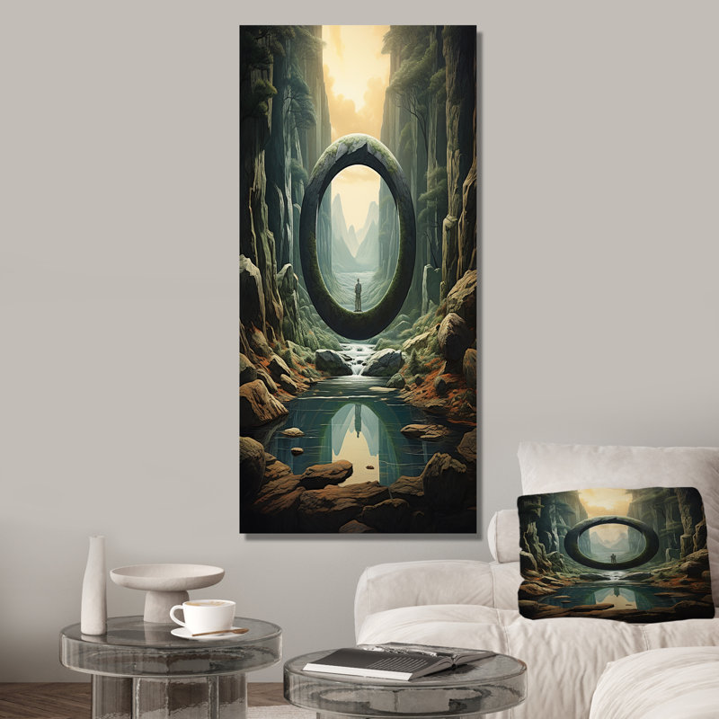 «Mind-Blowing», art mural surréalisme, Toile tendue, 60" H x 28" W