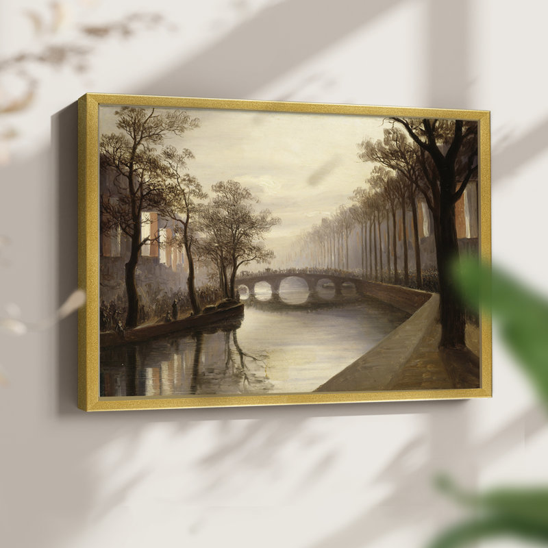 Paysages rétro-DCCXC-impression encadrée - réaménageable, H 16 po x l 20 po, Doré