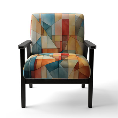 Cubism Experiment With Minimalist I - Upholstered Landscapes Accent Chair and Modern Chair