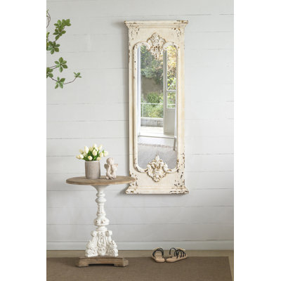 Table basse ronde antique blanche