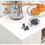 Îlot de cuisine sur roulettes avec chariot de rangement pour armoires de cuisine, îlots portatifs pour la cuisine, buffet pour armoire à café avec portes de grange et roues pour la salle à manger, la salle de bain et la cuisine
