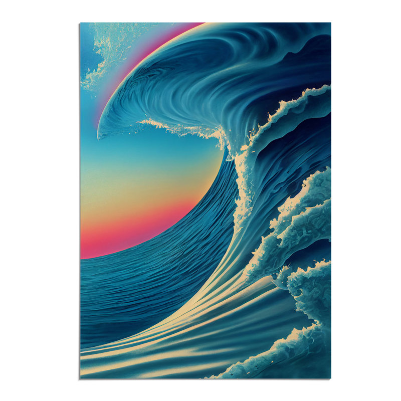 Sunset Ocean Wave No.6 - Wall Art, Paper, 29.7cm H x 21cm W, No Matte