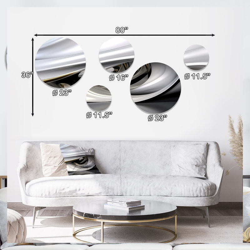 Gold White Infinite Ripples - Modern Waves Metal Wall Décor
