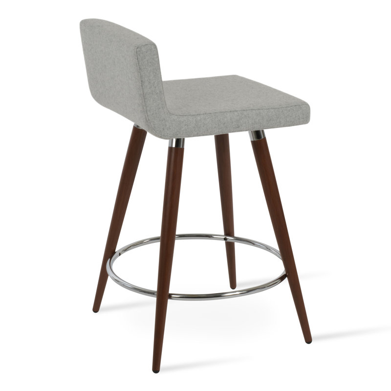 Tabouret de bar et de comptoir Dallas Ana, Noir / Bronze, Polyester orange, Tabouret de comptoir (siège d’une hauteur de 24