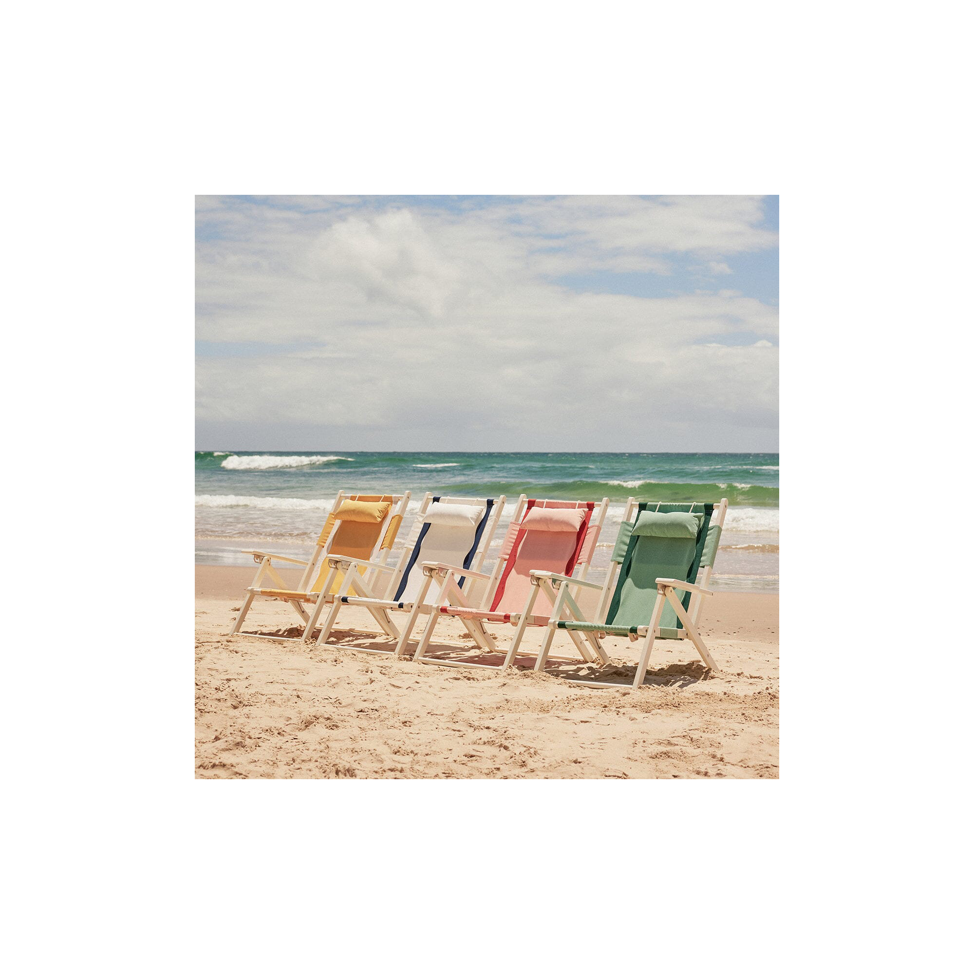  Folding Beach Chair, White