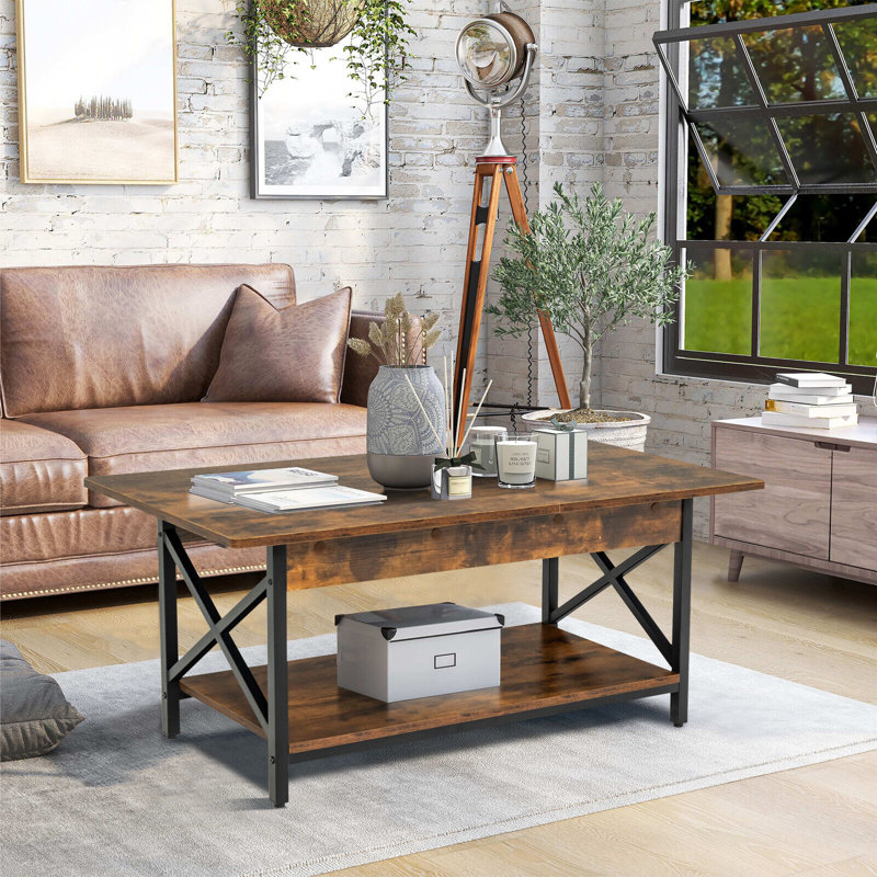 Poulson Coffee Table, Rustic Brown