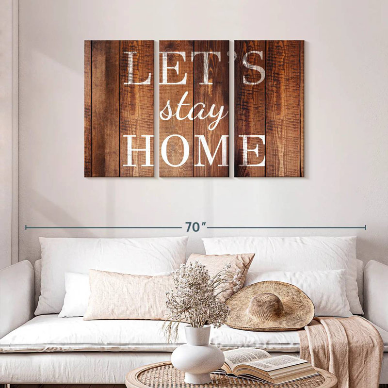 Let's Stay Home Typography I Wall Sign, 28" H x 45" W