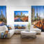 «Downtown LA with trafic Trail», reproduction de photo sur toile tendue-18268015