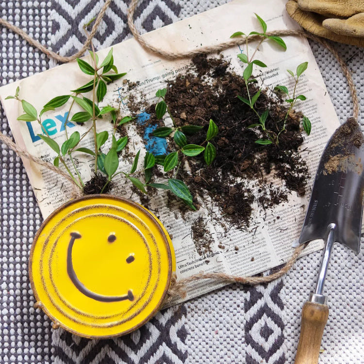 Jardinière suspendue Happy Face, Jaune