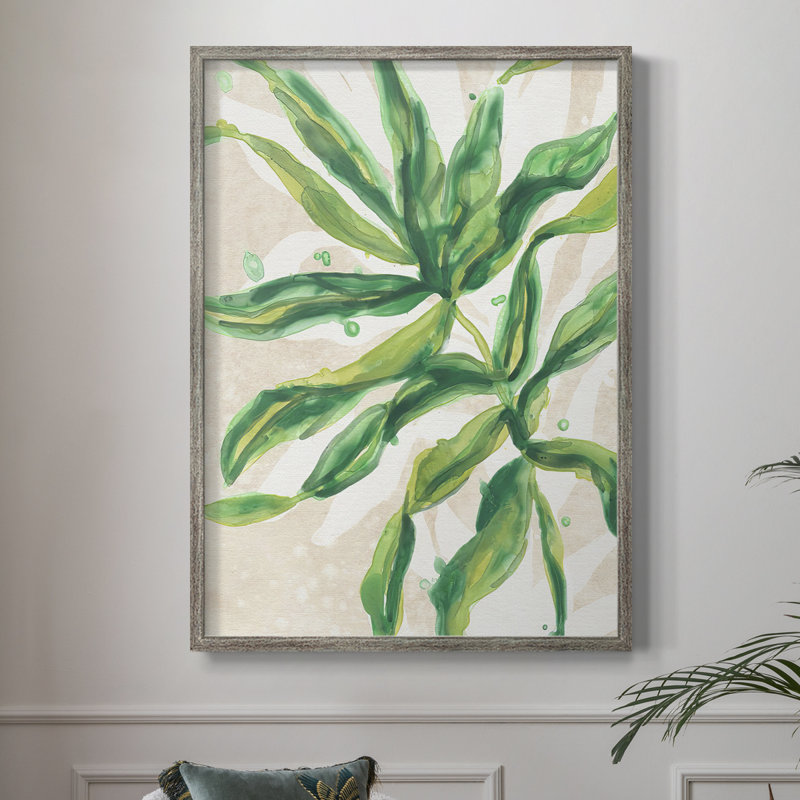«Parchment Palms II», reproduction encadrée - bois massif, H 30 po x l 24 po