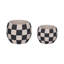 Sagebrook Home 8" Checkerboard Rounded Planter, Black/White-1671425975