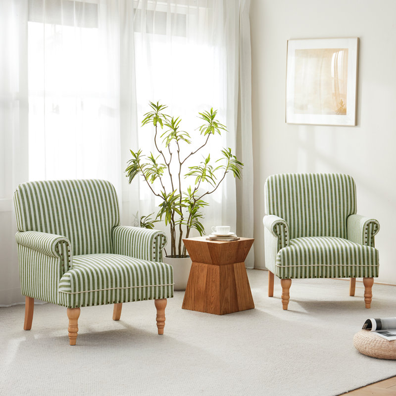 Upholstered Armchair, Green