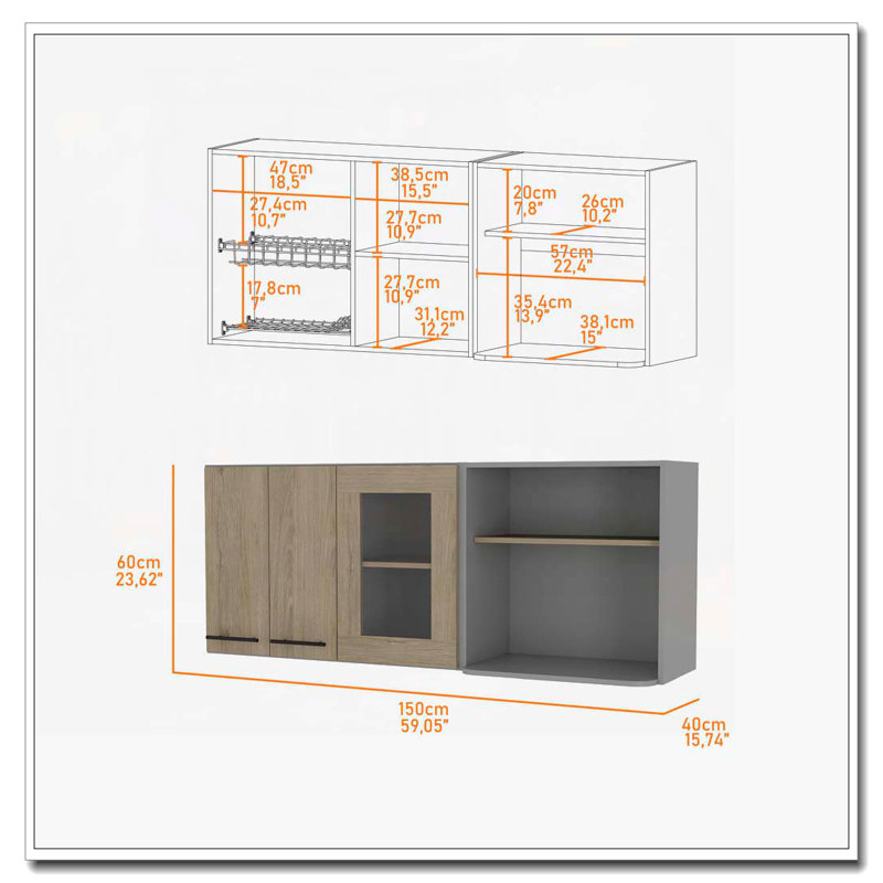Armoire murale 3 portes Devoux