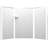 Flexstone Flexstyle 60"W X 36"D X 80"H White/Gray Hexagon Shower Wall Surround With Trim (3-Piece)-106535429