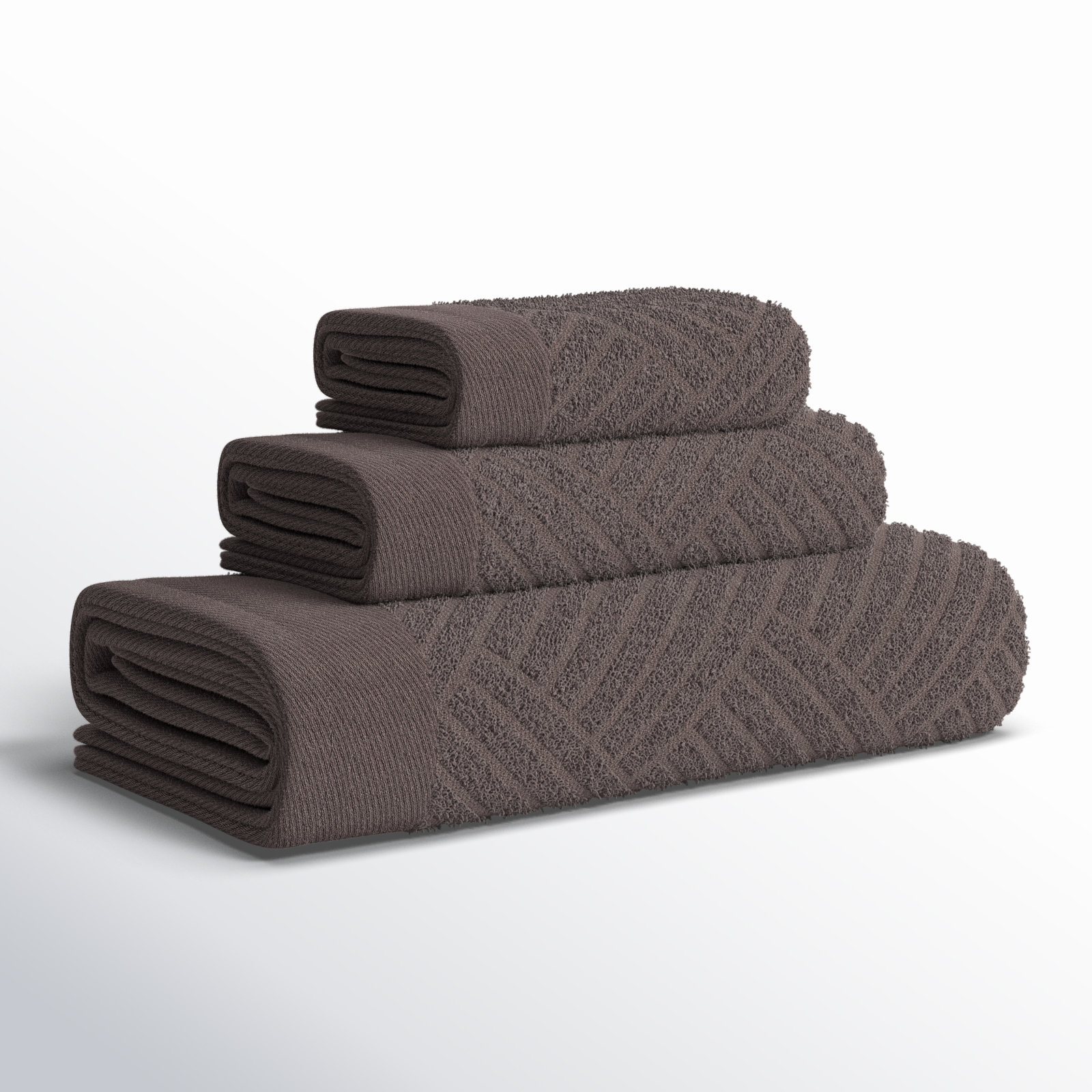Ocilla 3-Piece Egyptian Cotton Towel Set, Grey