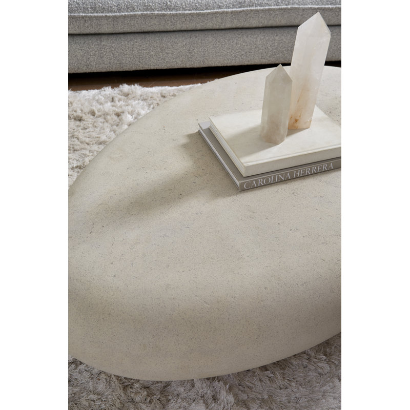 River Stone Solid Coffee Table, Roman Stone, 16" H x 54" L x 34" W