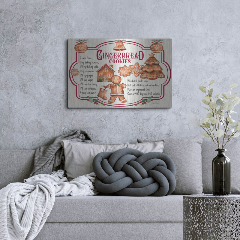  «Gingerbread Recipe» par Jean Plout, art mural en métal, 36 po x 24 po, 36 po x 24 po