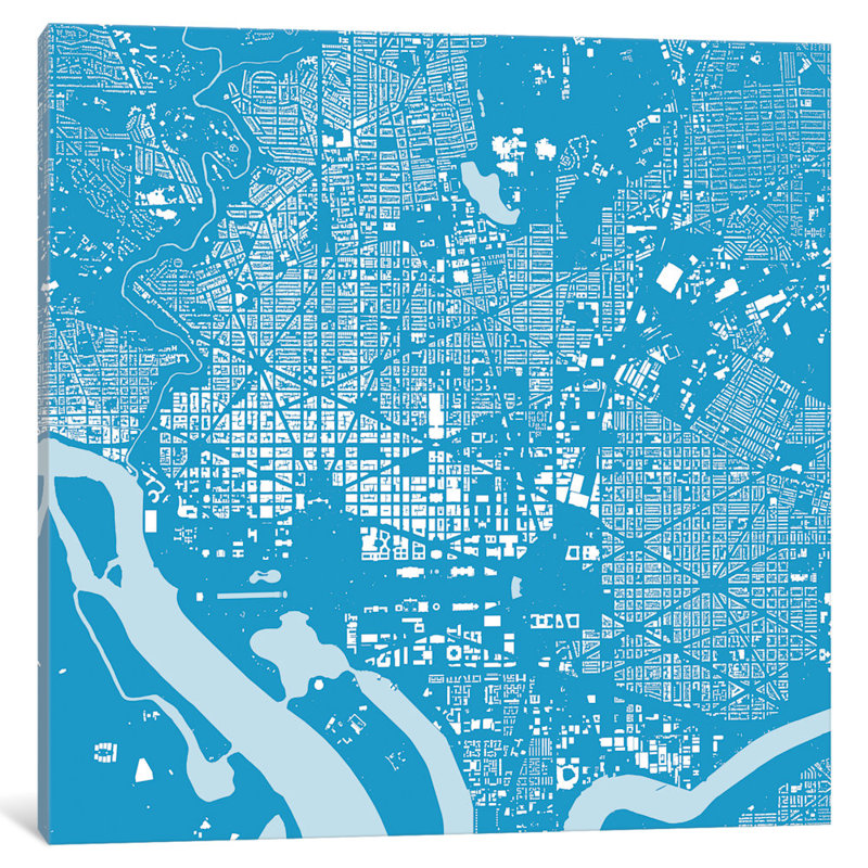 « washington d.c. », impression carrée sur toile tendue, H 12 po x l 12 po x P 0,75 po