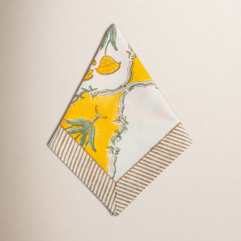 Sunny Days Napkin, Set of 8, Yellow Floral