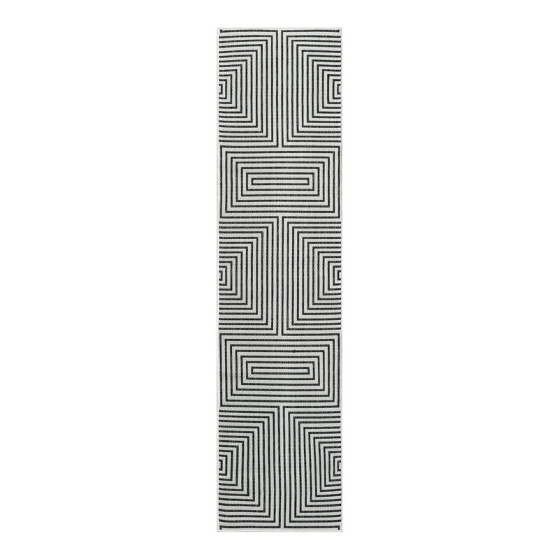 Geometric Indoor / Outdoor Rug, Runner 2' x 8'