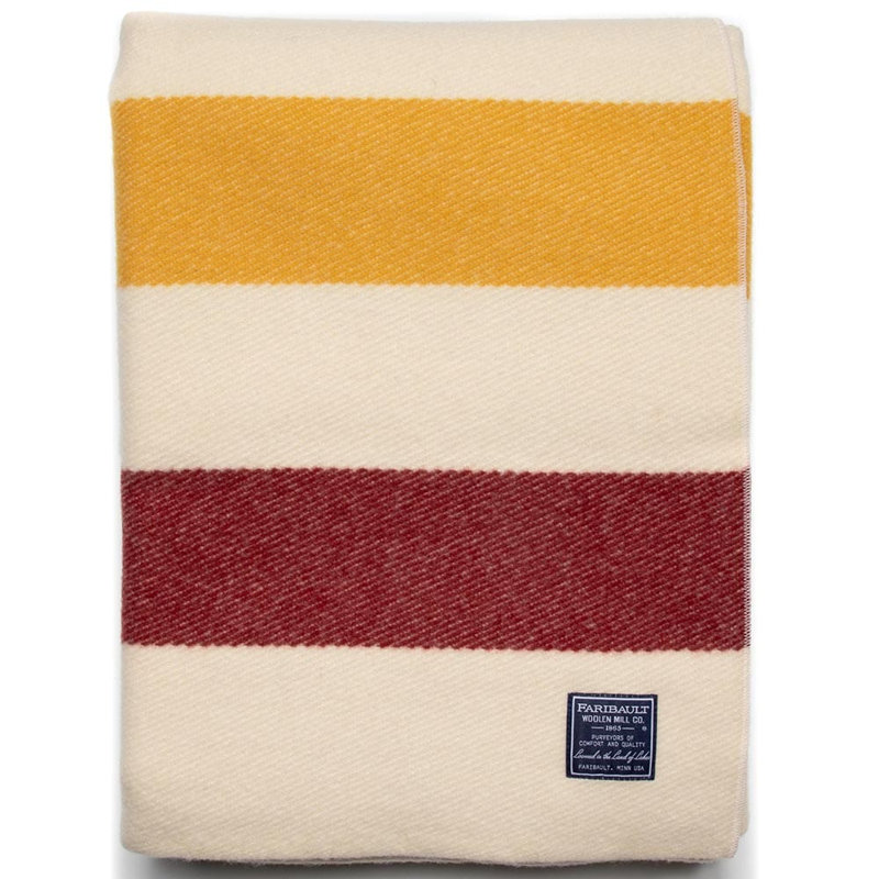 Frontier Collection Hand Woven Blanket, 80" x 96", White/Yellow/Red