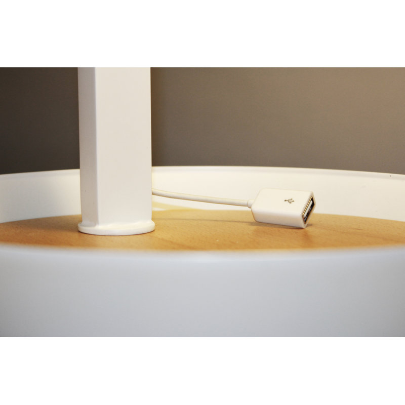 Carry USB 19.7" White Iron Rods Nautical Table Lamp