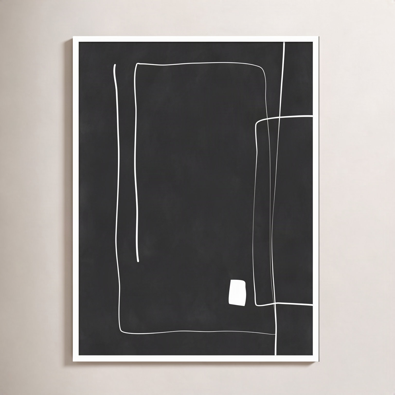 Iveta "Black and White 36" Print, White, 41" H x 31" W