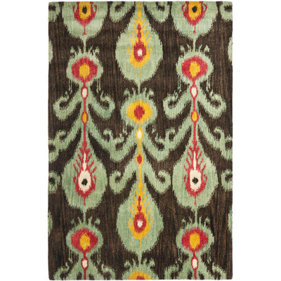 Kline Hand-Tufted Wool Green/Black Area Rug