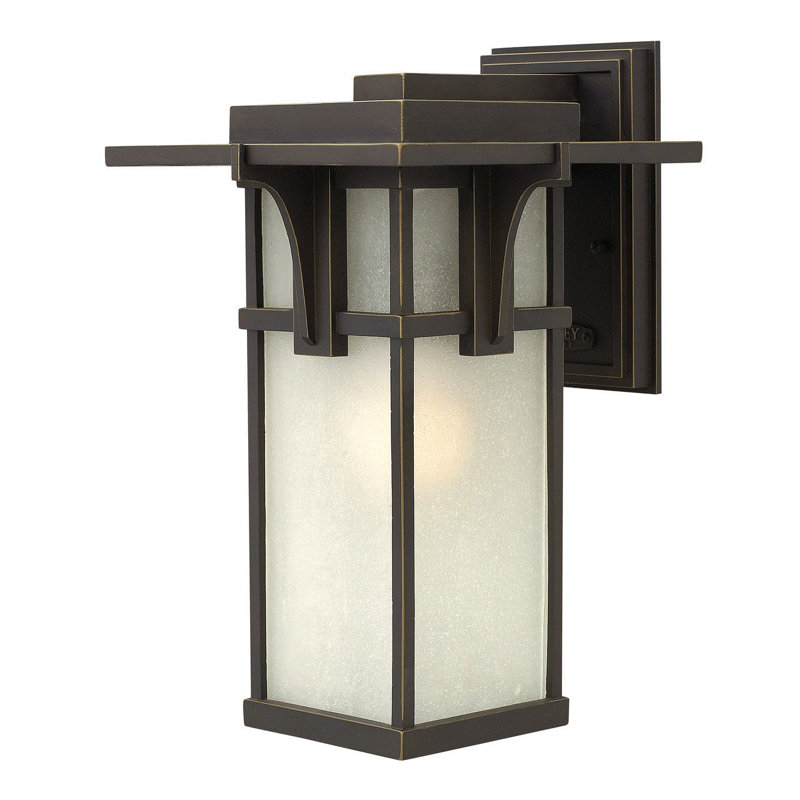 Manhattan 1-Light Aluminum Outdoor Craftsman Wall Mount Lantern, 100W Max Medium, 15" H x 9.3" W x 10.3" D