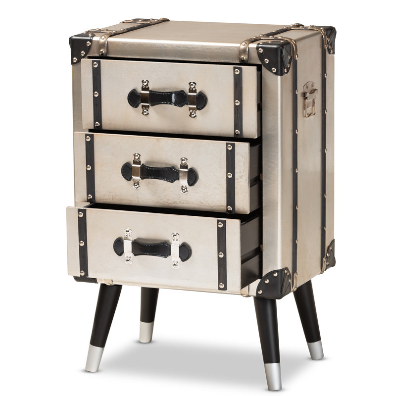 49.89cm W Metal Bedside Table