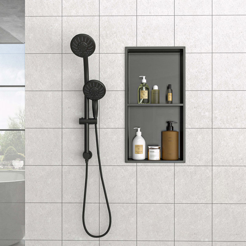 Double tablette de niche en acier inoxydable 13 x 25 pouces (noir bronze industriel), Bronze industriel-noir