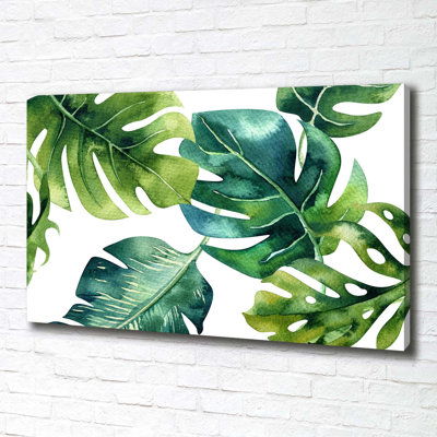 Tropical Leaves - Wrapped Canvas Painting