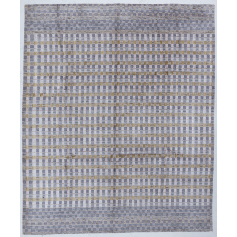 Hand Loomed Striped Area Rug in Yellow