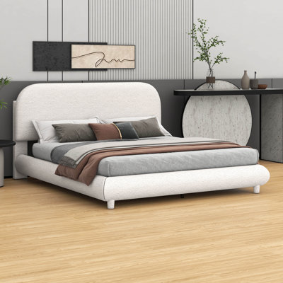 Lit plateforme en tissu d'ameublement Teddy