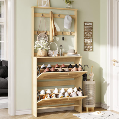 Shoe Cabinet With 2 Flip Drawers