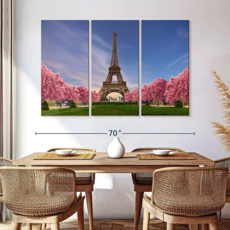 Rorry Eiffel Tower Spring Sunset, 42" H x 65" W