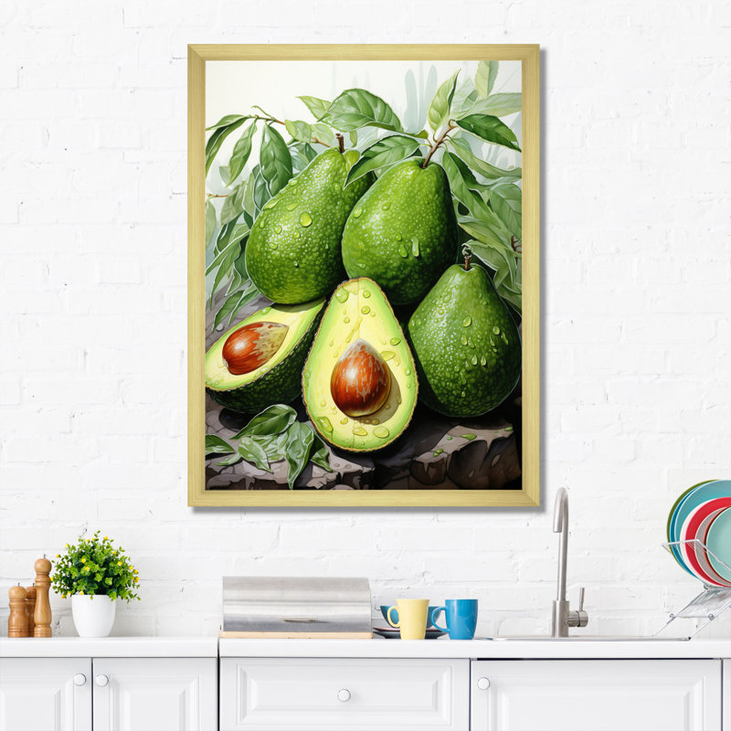 Fruit Lush Avocado II, reproduction d'art sur toile, H 32 po x l 24 po x P 1 po, Encadrement doré