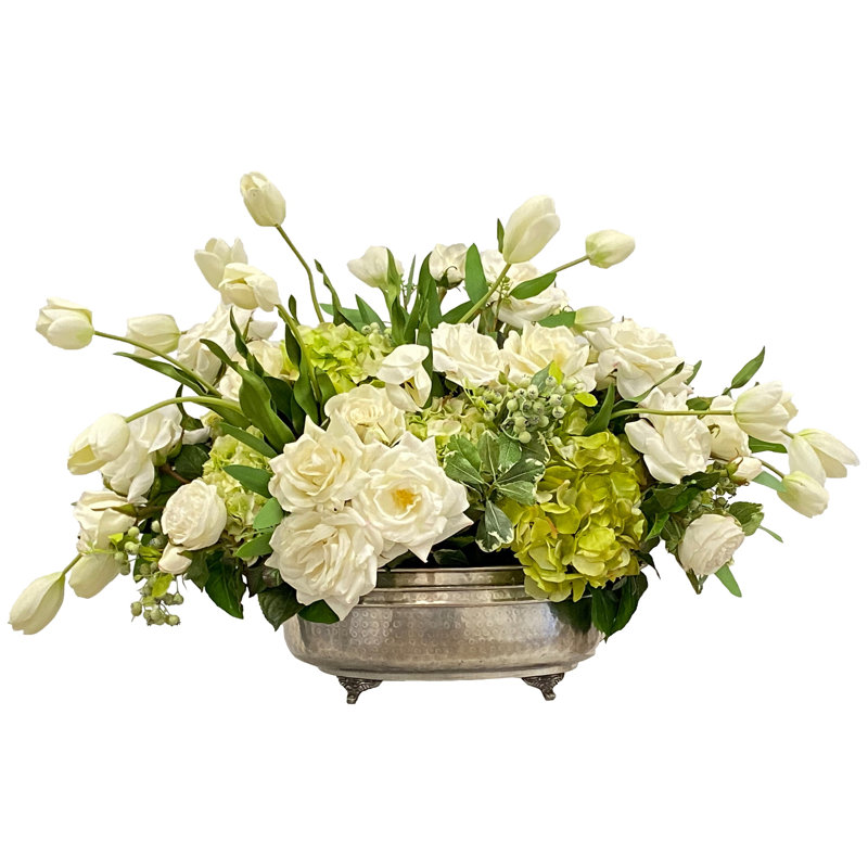 ROSE TULIP CENTERPIECE IN VASE