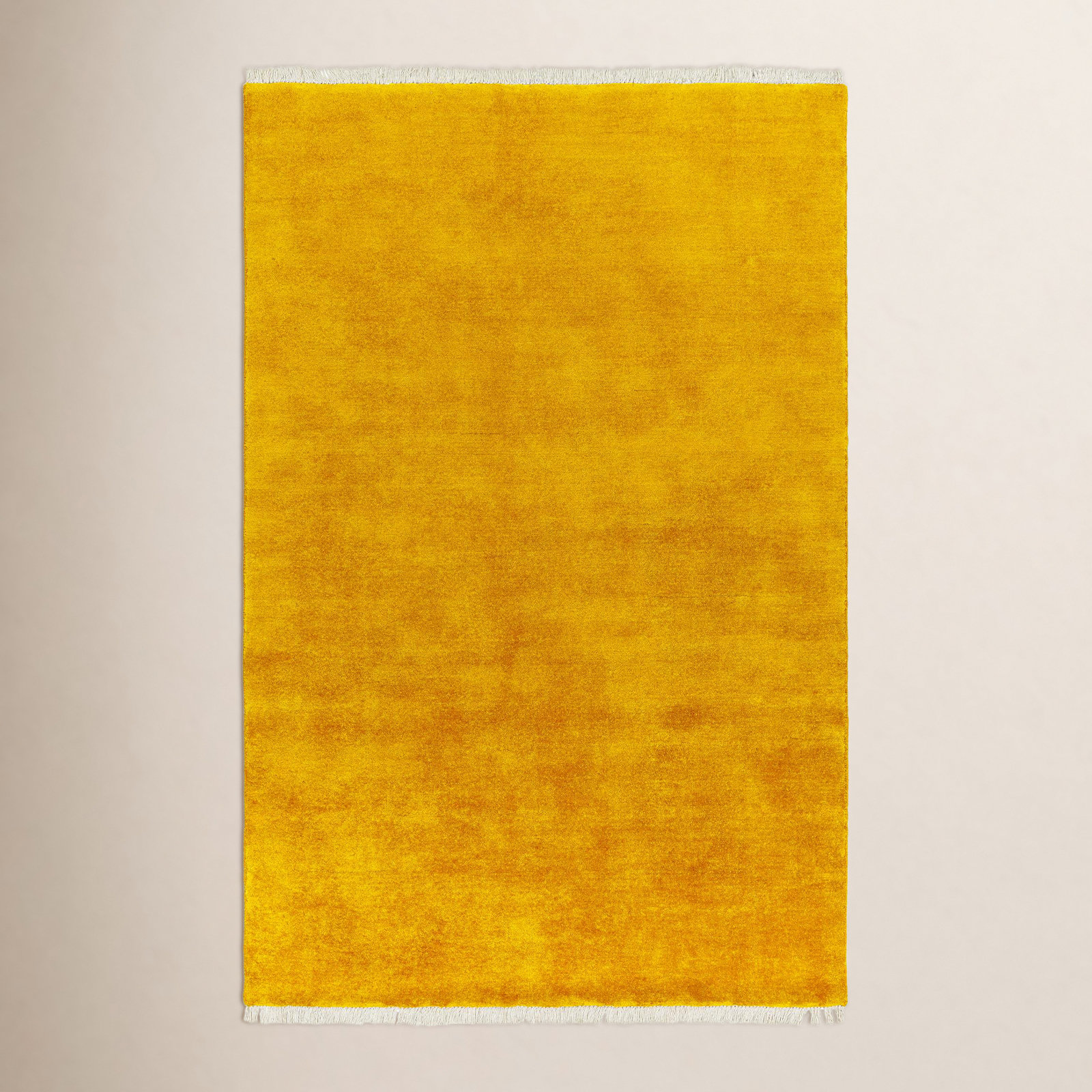 Clio Handmade Wool Yellow Rug, Square 10'