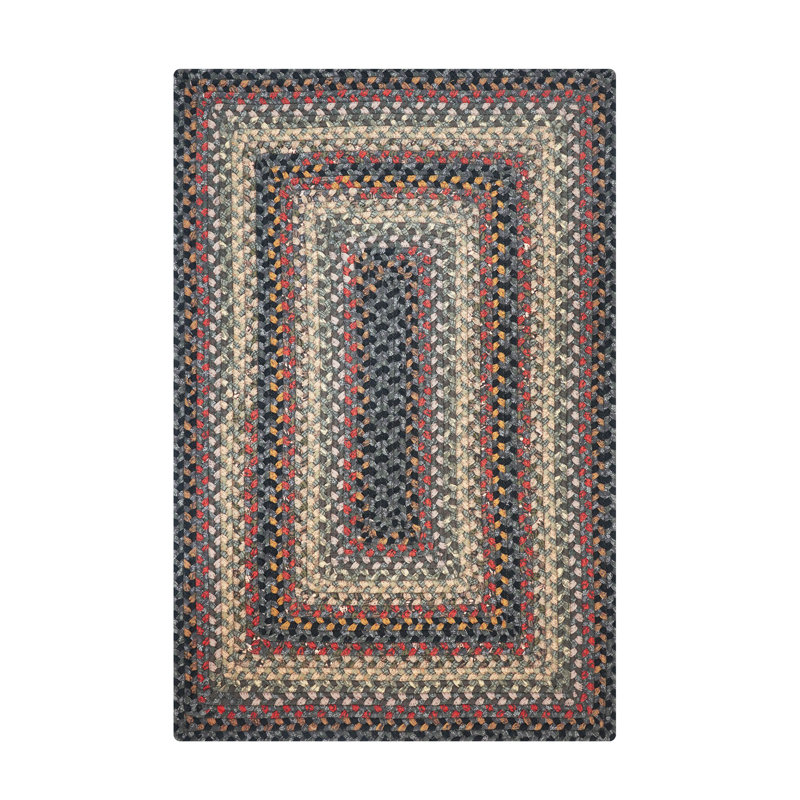 Privett Braided Cotton Rug for Coastal Decor Rug, Rectangle 1'8" x 2'6", Brown/Multicolor