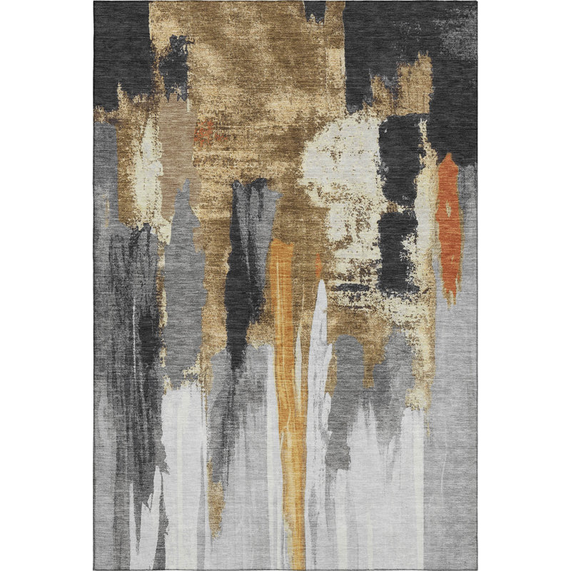 Premium Machine Washable Mouton Abstract Rug, Rectangle 9' x 12'