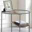 Table de bout à demi-tablette unique de style industriel avec finition grise et noyer avec trois tablettes, table basse thermolaquée - non incluse