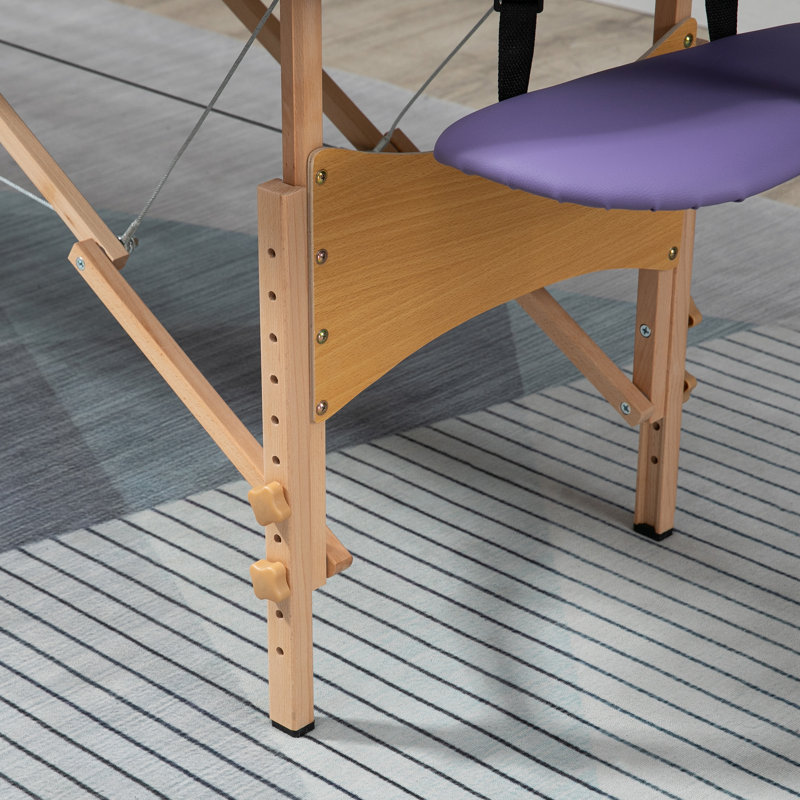 HOMCOM Portable Massage Bed Folding Beauty Massage Table Purple